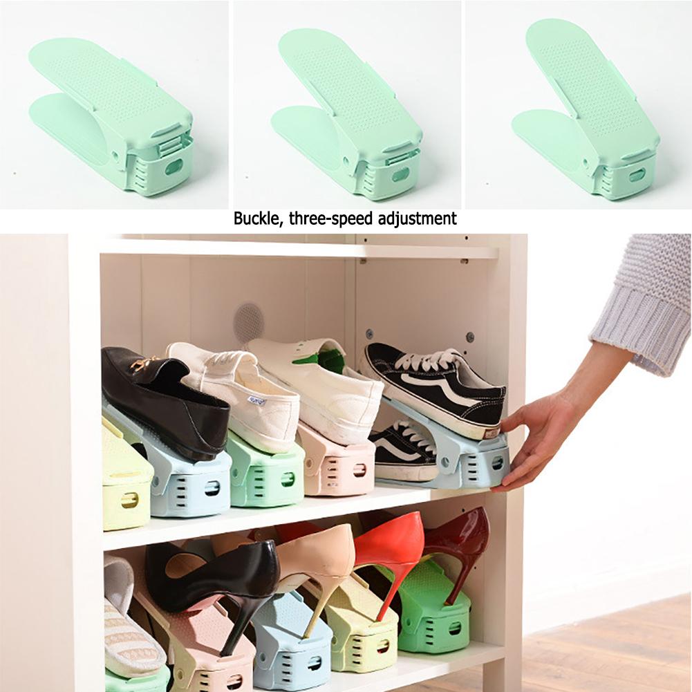 1/5/10pcs Adjustable Shoe Organizer Double Shoe Rack Storage Space Saver Shoes Organizers Stand Shelf for Living Room