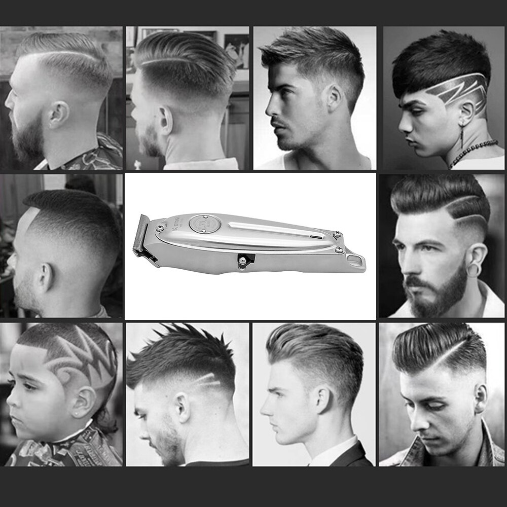 Hair Clipper All Metal Men Electric Cordless Hair Trimmer for barber 0mm Baldheaded T Blade Finish Haircut Machine