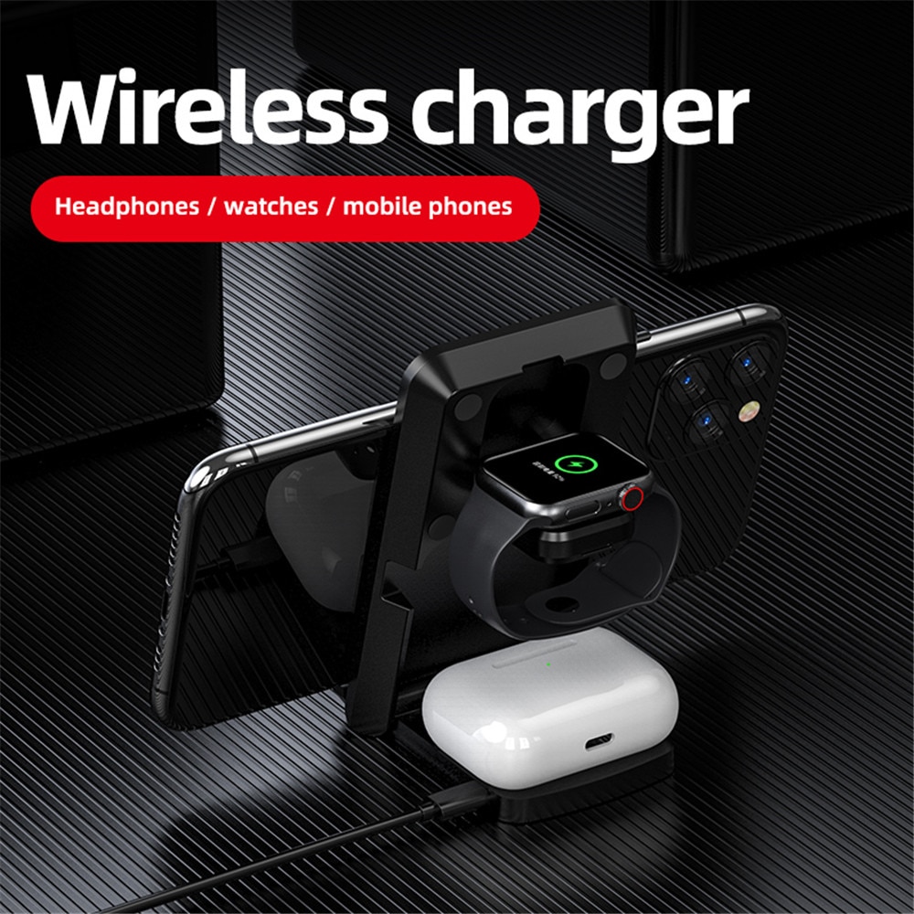 3-in-1 Wireless Charger 15W - for iPhone, Apple Watch, AirPods Pro - Type C