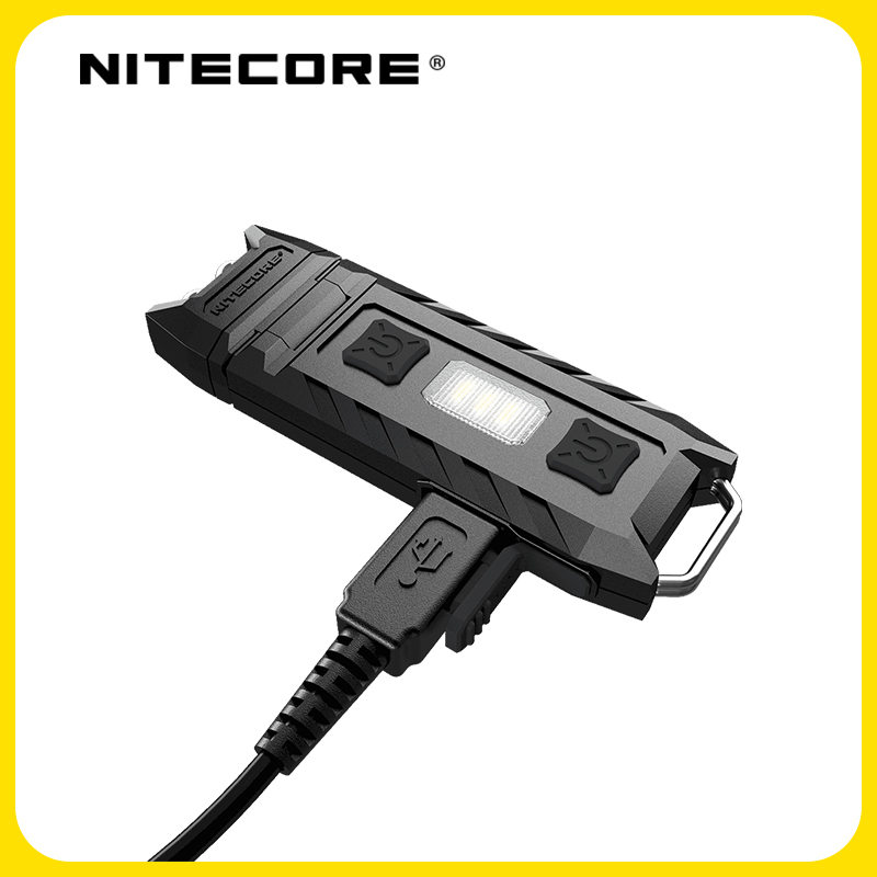 Nitecore thumb usb genopladelig hvid + rød led arbejdslampe 85lm letvægts lommelygte