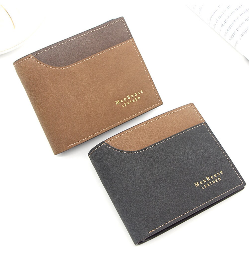 men's short wallet Splicing retro youth wallet ultra-thin men's cross-section wallet men's wallet price