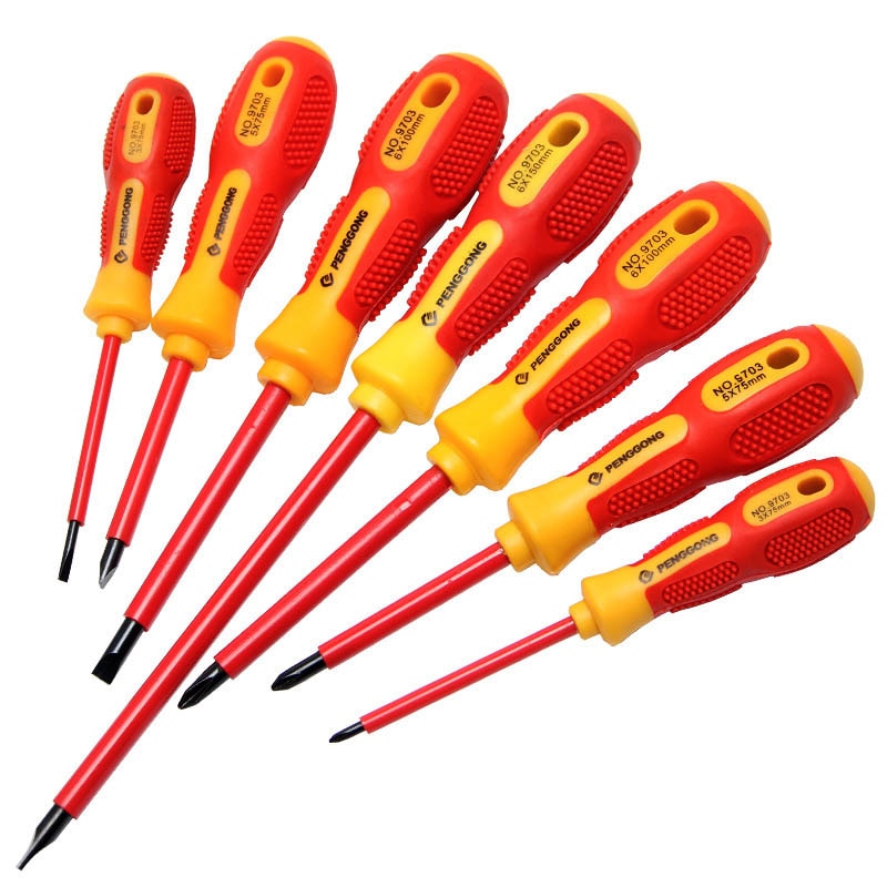 3mm 5mm 6mm Insulated Phillips Slotted Screwdriver Electrician Screwdrivers Repair Tool Flat Cross Screw Driver Hand Tool 1pcs