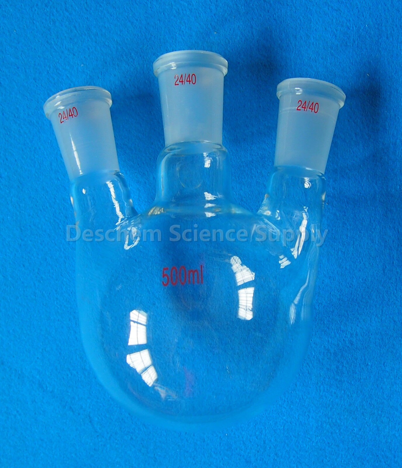 500ml,3-neck,24/40,Round bottom Glass Flask,Three Necks Lab Bottle,Heavy wall