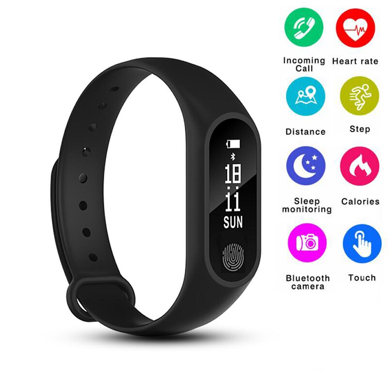 Wristband M2 Smart Bracelet Heart Rate Bracelet Waterproof Sport Fitness Band Stepcount Message Smart Loop Watch Alarm Clock