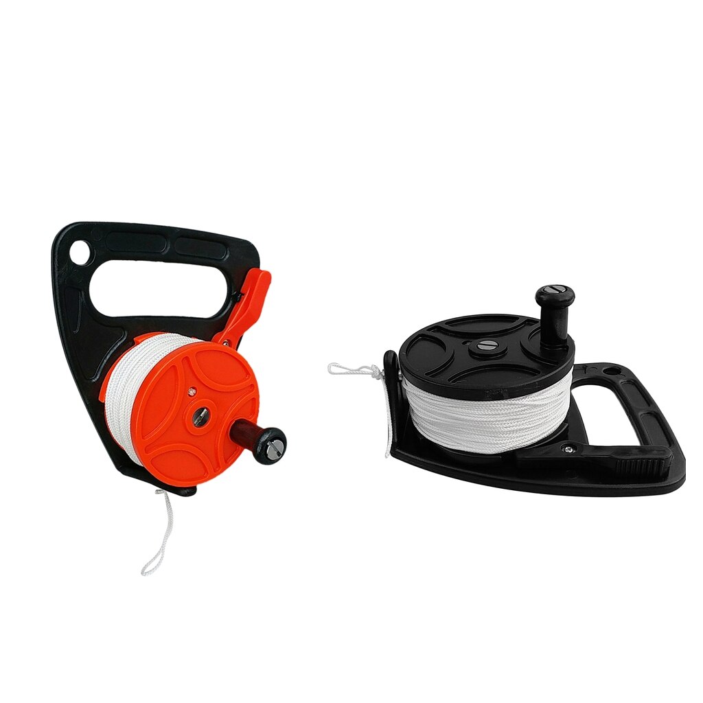 Tauchrolle mit daumenstopper, , 150ft- fach, orange/schwarz