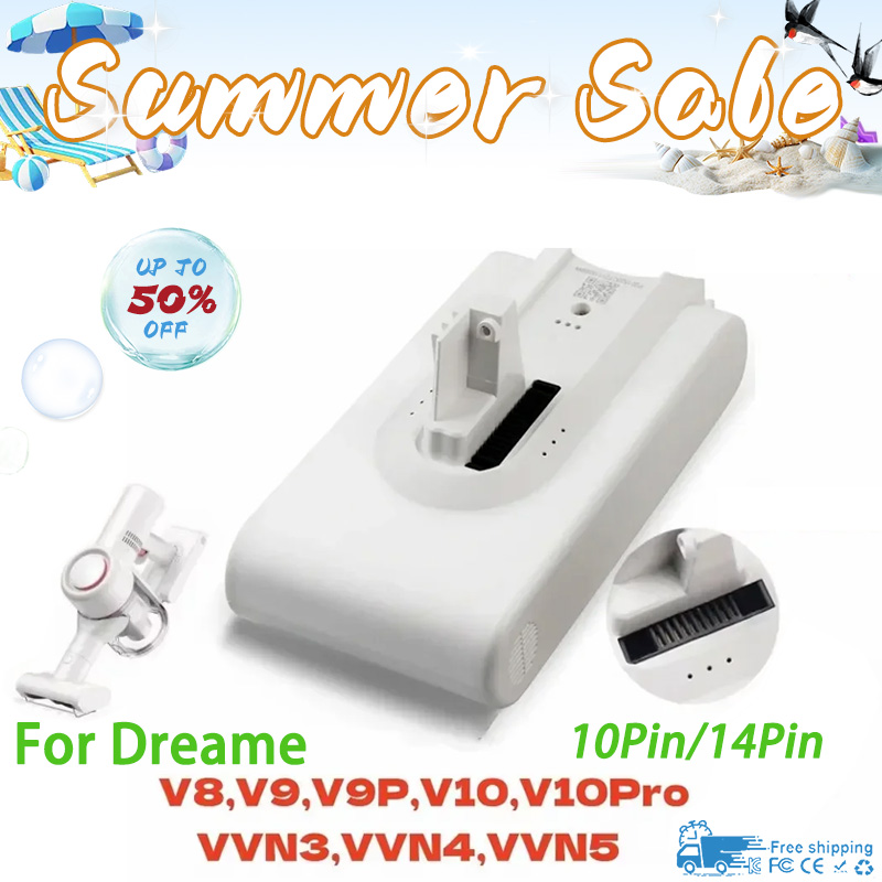 Wymienny odkurzacz 5000 mAh - zapasowa bateria robić akumulatora litowo-jonowego Xiaomi Dreame V8, V9, V10, V10zawodowiec, VVN3, VVN4, VVN5, XR
