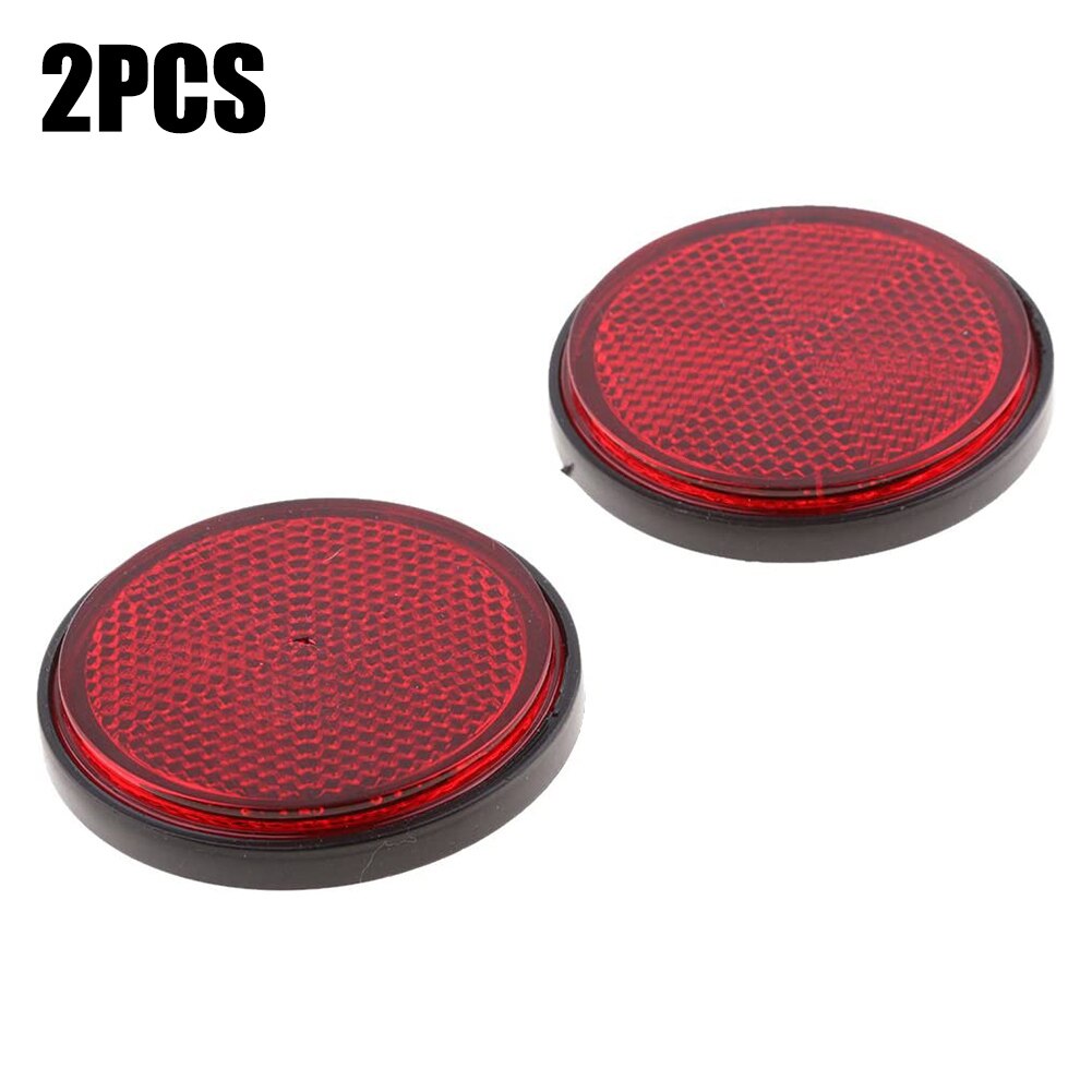 Reflector reflectante redondo de advertencia, accesorio de alta visibilidad, resistente a la intemperie, apto para coches, motocicletas, bicicletas, coche, Styli, 2 uds., 2,16 pulgadas: Rojo