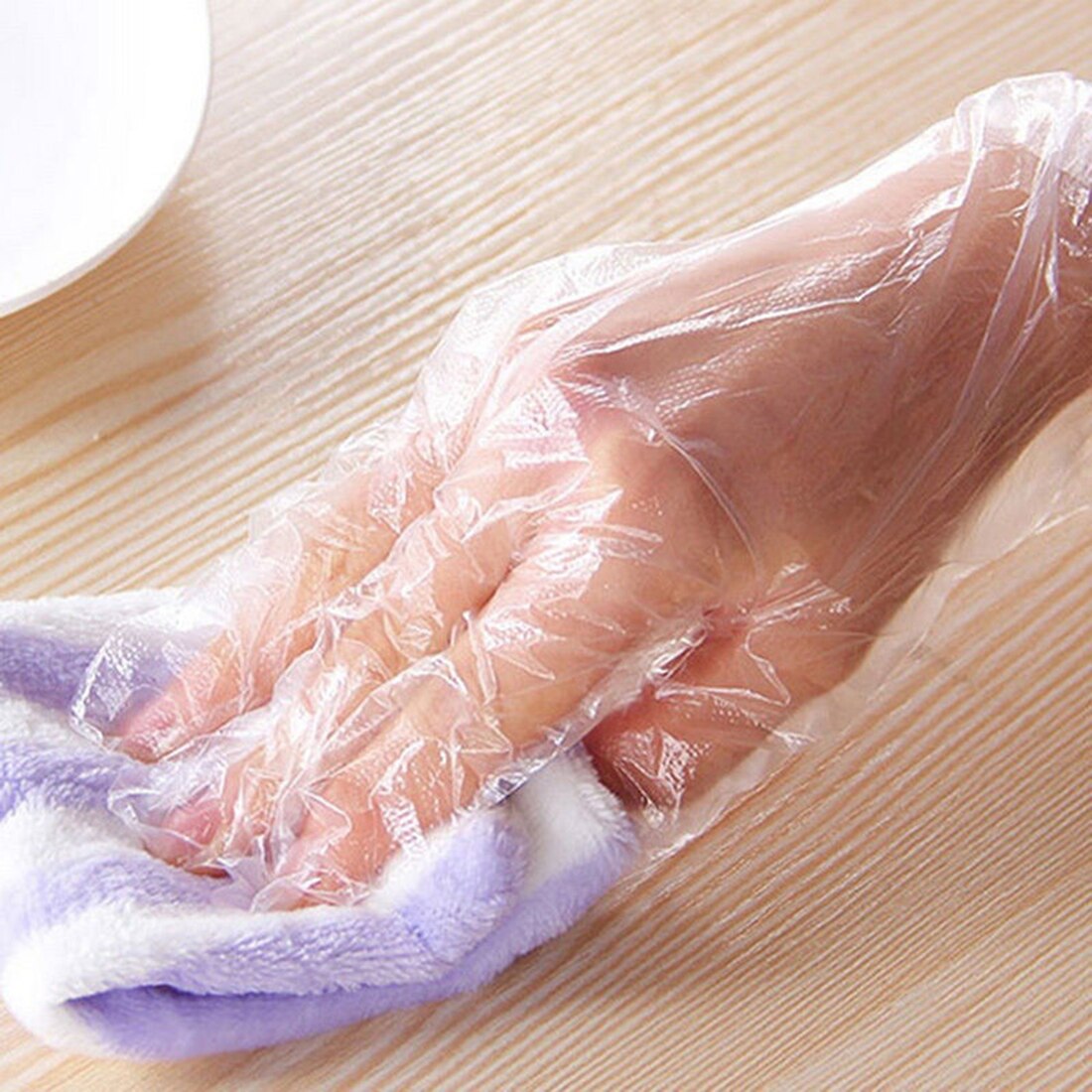 100 Stks/partij Milieuvriendelijke Wegwerp Handschoenen Voor Voedsel Wegwerp Plastic Handschoenen Schoonmaken Koken Keuken Tuin Beschermende Handschoenen