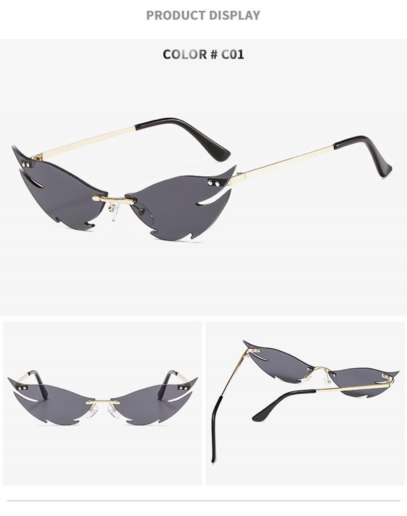 ! Sun Glasses oчки Frameless Fish Shark Shape Sunglasses Sports Driving Men Women Shades Eyeglasses Motorcycle Accessories: 1