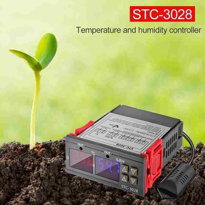 STC-3028 Digital Temperature Humidity Controller Home Fridge Thermostat Humidistat Thermometer Hygrometer Control Switch