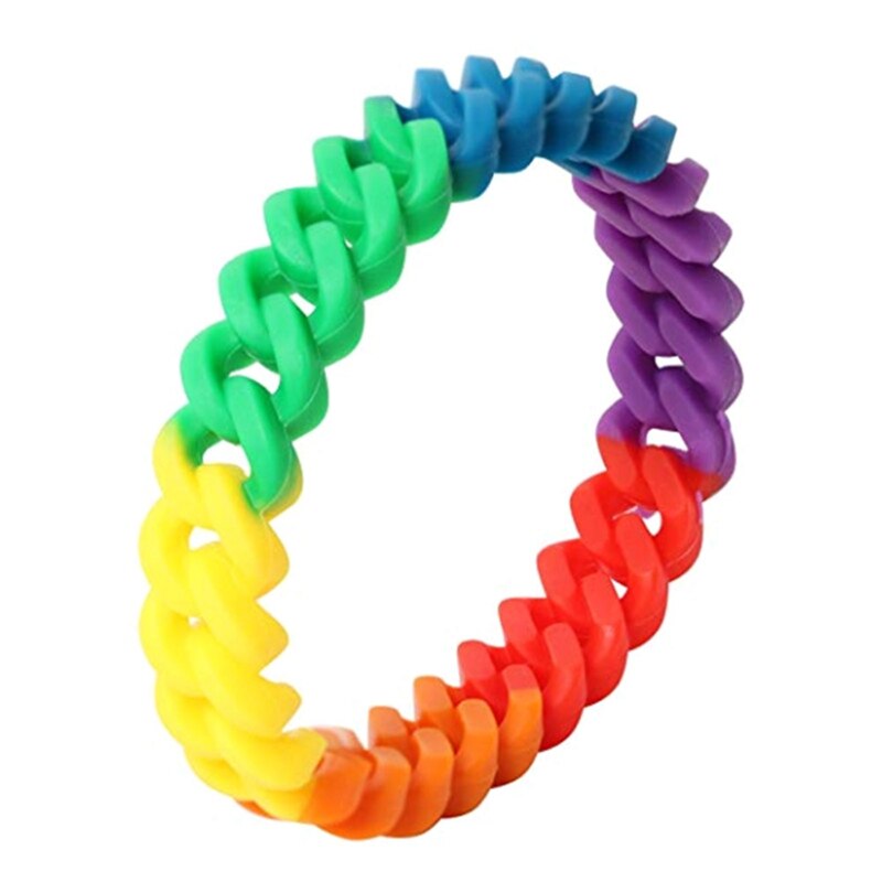 Moda quente silicone arco-íris orgulho pulseira de borracha pulseira para mulheres masculino mutilayered gay lésbica pulseira de jóias presente