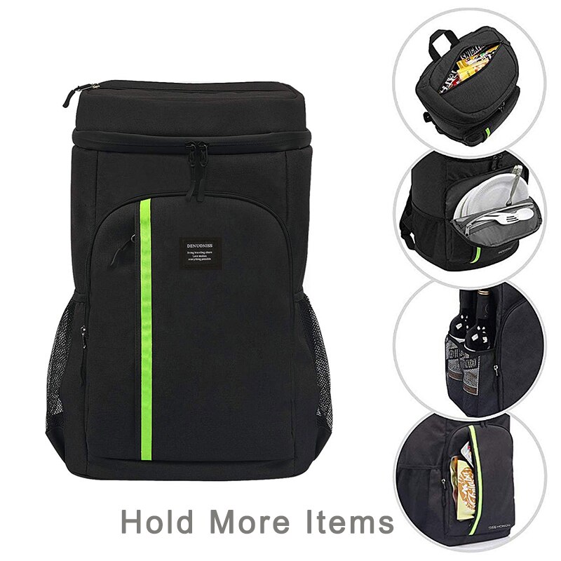 DENUONISS zaino refrigerante per isolamento notturno 30L cinturino riflettente borsa termica per uomo zaino Tourit di grande capacità