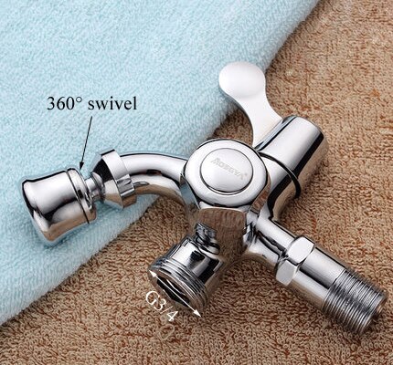 two water outlet dual handle washing machine faucet: Dark grey