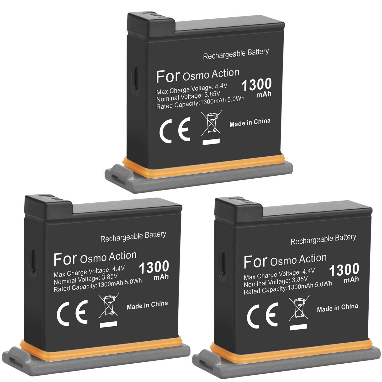 5 Pack Battery + 3 Slots Battery Charger Storage Box for DJI Osmo Action Camera Accessories