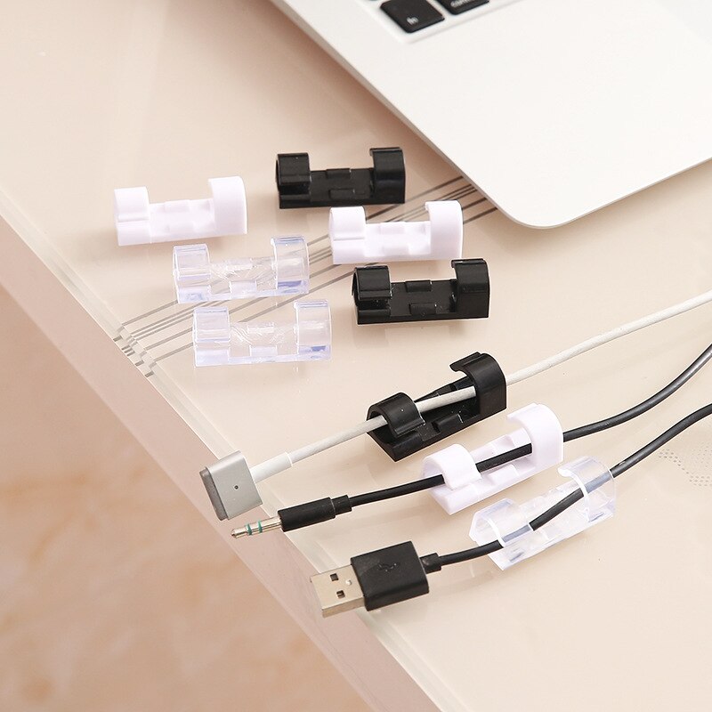 Ganchos y rieles ajustables para cables eléctricos de 20 piezas, organizador de cables de datos adhesivos de 3M, soportes de amarre, organización de almacenamiento para el hogar