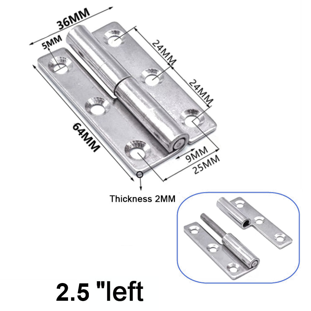 Detachable Hinge 2/2.5/3/4 Inch Stainless Steel Flag Shape Hinge For Aluminum Door Bathroom Slip Joint Removable Hinge Hardware