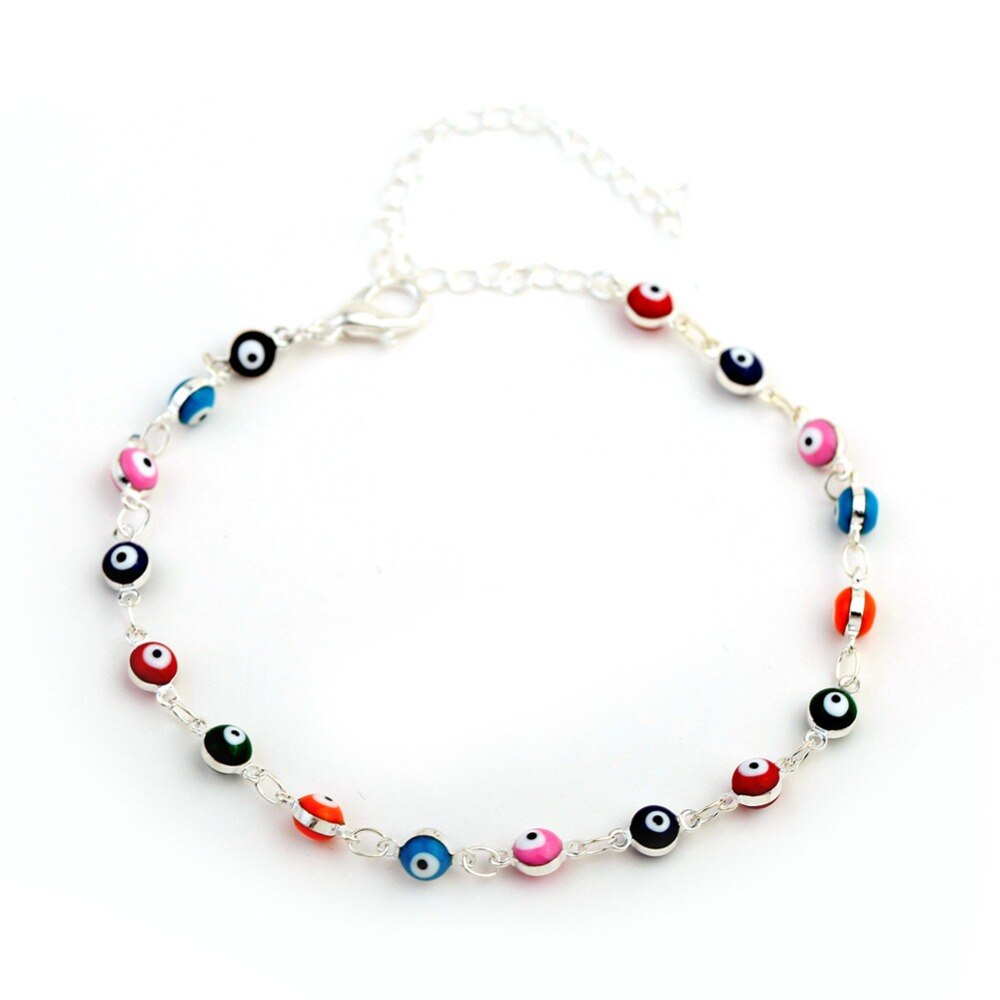 Tobilleras bohemias turcas con cuentas de ojos malvados para sandalias, Pulseras, Tobilleras, pulsera con colgante para Mujer, joyería para el pie #275583