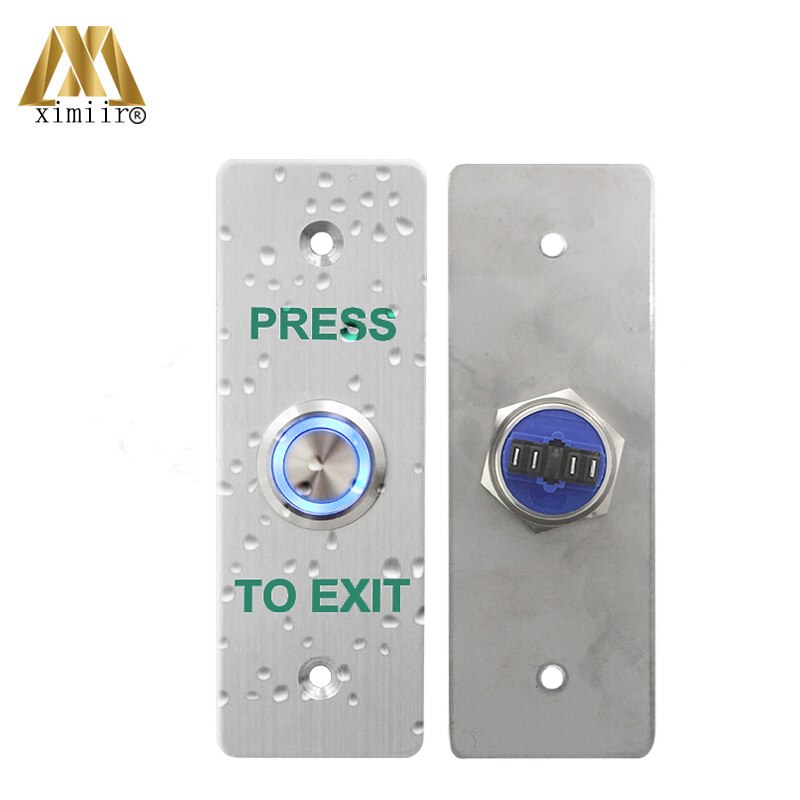 Stainless Steel IP68 Waterproof Door Release Button Access Control Push Button Access Control Exit Button Exit Switch Led Light