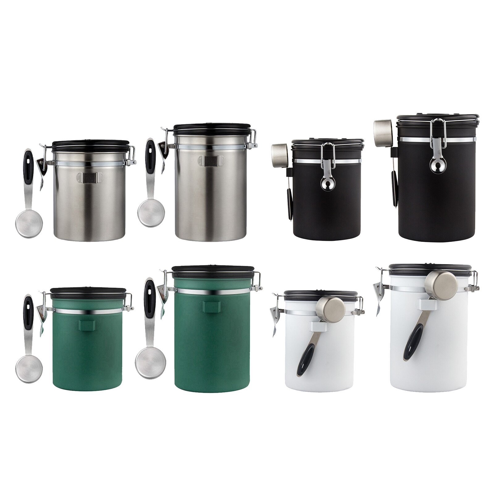 Coffee Canister Airtight Stainless Steel Container Jar for Coffee Beans and Grounds