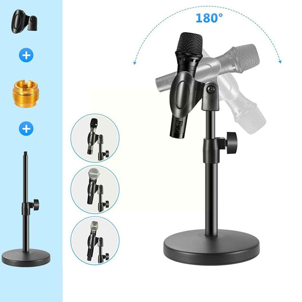 Microphone Stand Cell Phone Holder Phone Clip Mic Clamp Adjustable Table Mic Stand With Base For Conference Speech M3h7