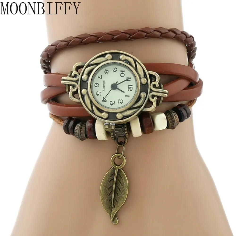 Elegante mode damesjurkhorloges Vintage horloges voor vrouwen Leatcher Band kleine wijzerplaat vrouwelijk quartz horloge Montre Femme