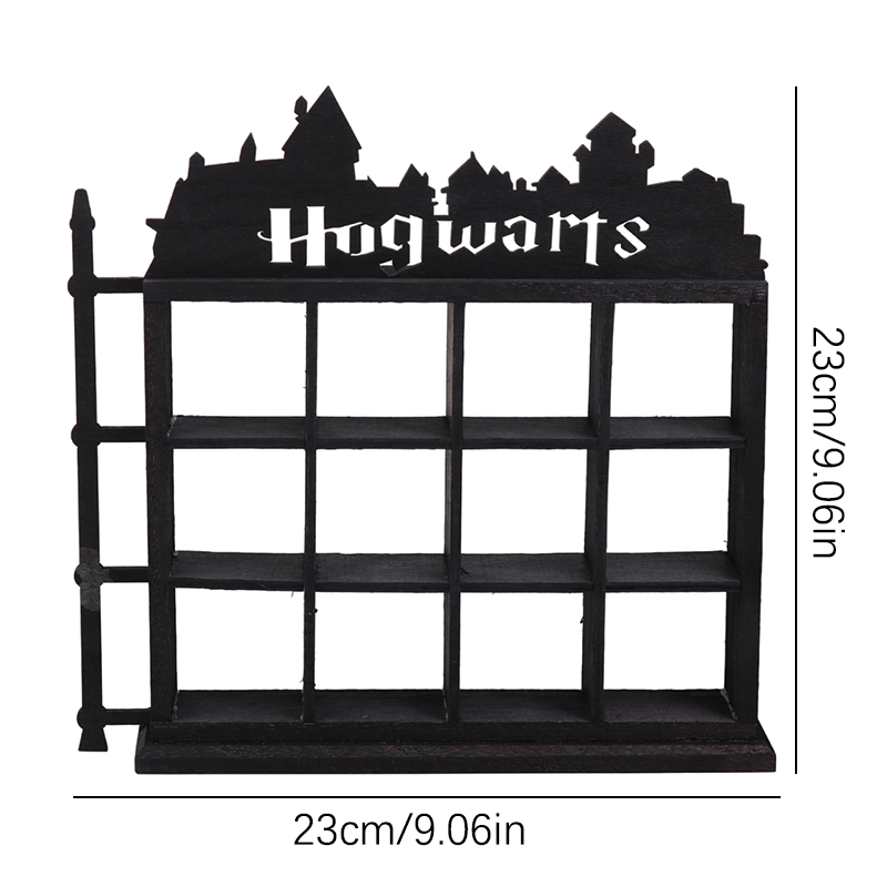 Vitrina de figuras de acción con tema de película de madera, estantes de exhibición coleccionables, estante para figuras, colección de gafas de chupito flotantes