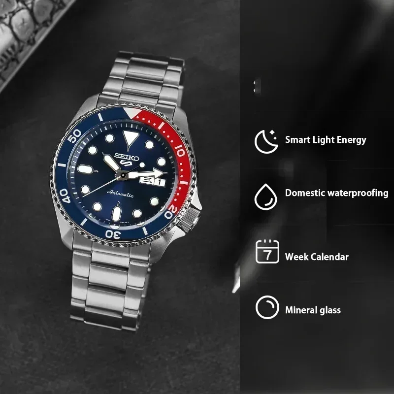 Seiko Men's Watch Original Luxury Stainless Steel Automatic SRPD53K1 Waterproof Sports Business Calendar Quartz Wristwatches