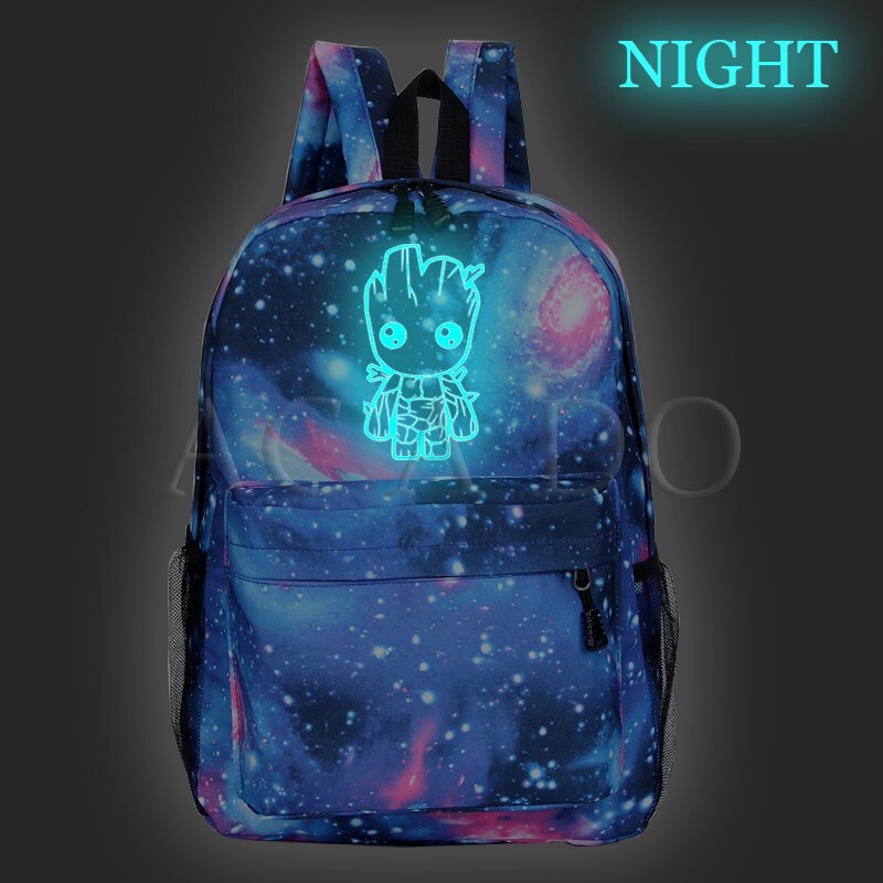 Guardiani della Galassia Luminoso Zaino IO sono GROOT Capretti Delle Ragazze Dei Ragazzi Del Computer Portatile Mochila Donne Degli Uomini Adolescenti Nuovo Modello di Scuola zaino: 8