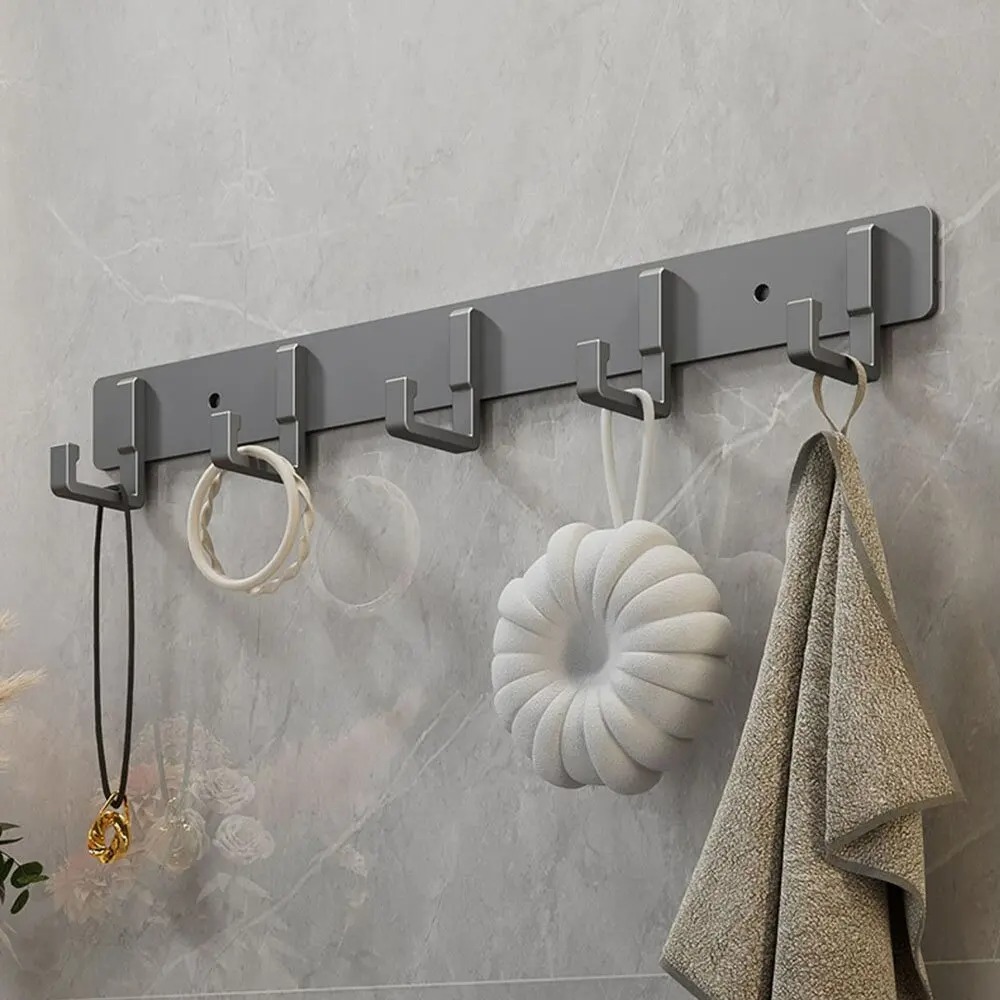 Adhesive Wall Hook Hanging Hooks Without Perforations Bathroom Accessories Crochet Mural Coat Rack Towel Holder Bathroom Fixture