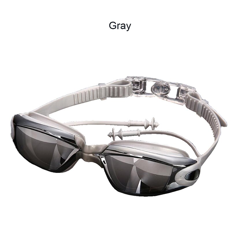 Nowy regulowany gogle gogle pływackie anty-mgła ochrona UV dla dzieci wodoodporny silikonowy lustrzane okulary pływackie: Szary