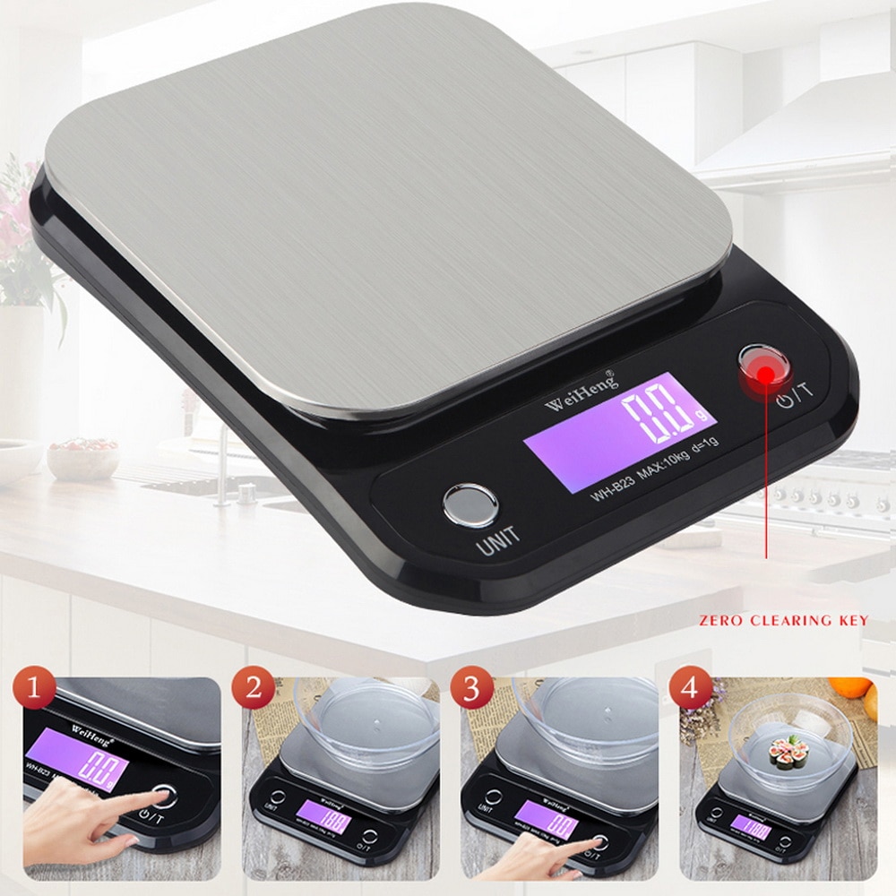 10kg/3kg/5kg Portable Digital Scale High Precision 0.1g LED Electronic Scales Postal Food Balance Measuring Weight Kitchen Scale