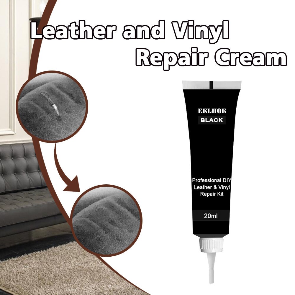 Flydende læder vinyl reparationssæt restaurator møbler autostole sofa jakke pung sko renere sort brun hud reparation