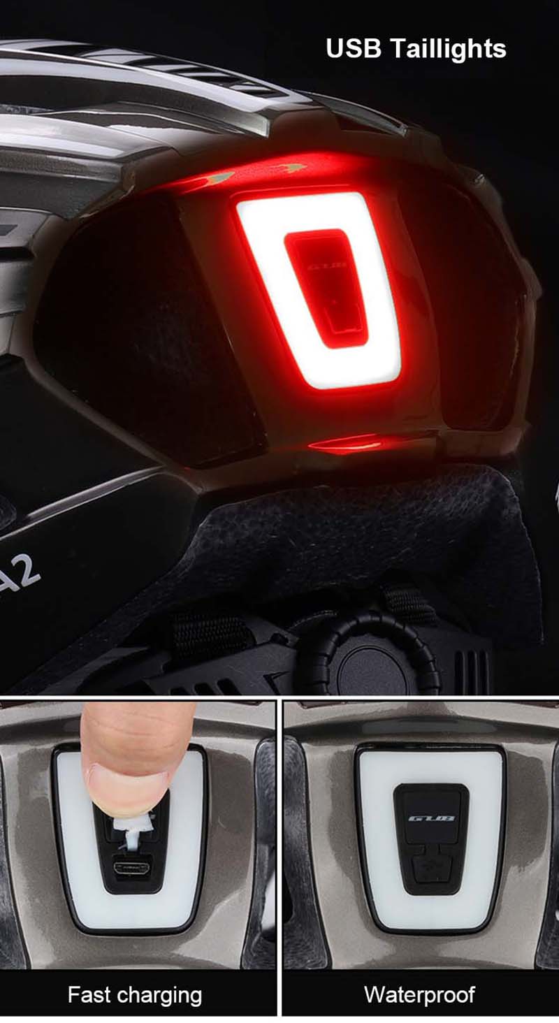 LED Light Bike Helmet Rechargeable Cycling Helmet Sport Safety Cap Head Protector MTB Mountain Road Bike BMX Climbing Skating