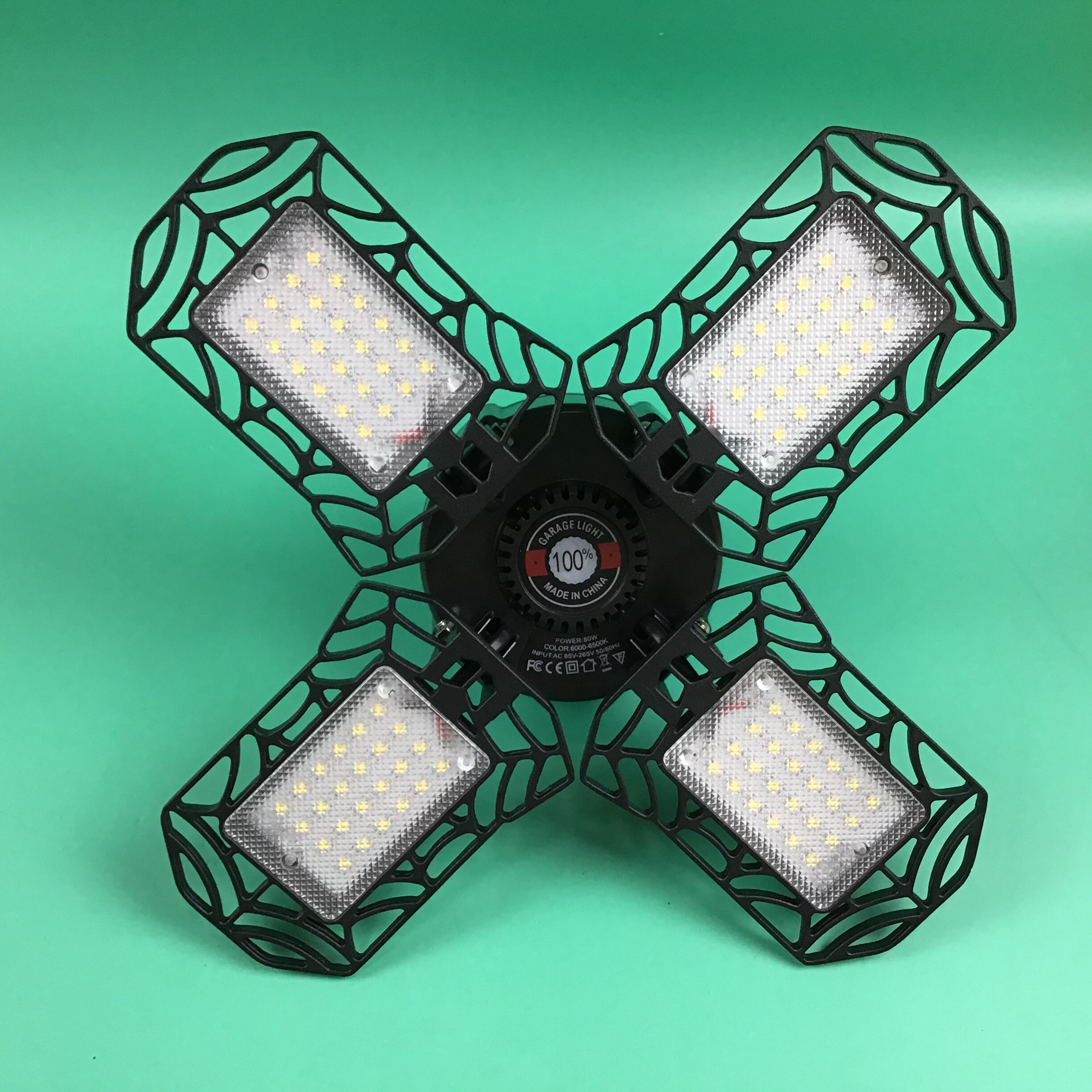 120W LED Garage Light High Bay Lights For Ceiling Lamp E27 Warehouse Workshop Foldable Industrial Lights 85-265V Lampa Sufitowa: 80W