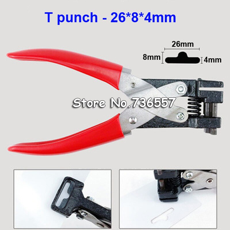 T Vorm Perforator Vlinder Vorm Opknoping Gaten Ponsen Handleiding Pvc Card Punch En Id Card Slot Perforator: T punch 26x8x4mm