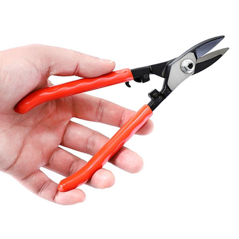 Tijeras para cortar láminas de Metal, tijera de estaño de cabeza recta de acero, 7 pulgadas