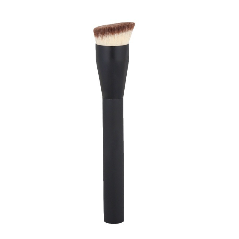 Pinceau de maquillage Kabuki pour fond de teint, pinceaux cosmétiques végétaliens, simple et grand, triangle incliné, carré et conique, luxe et de: Beige