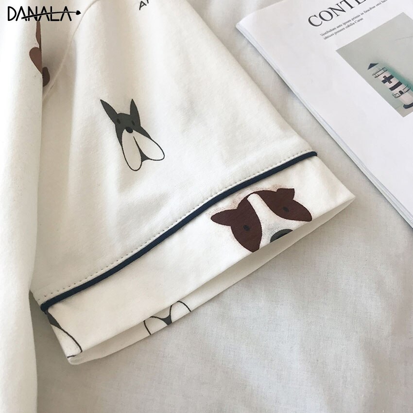 Danala Sexy Katoen Vrouwen Nachtkleding Sets Zomer Dieren Print Soepel Korte Mouw Pyjama Sets Vrouwen Vogue Homewear Nachtkleding
