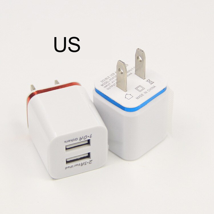 VBNM Dual USB Zelle Handy Ladegerät 5V 2,1 A/1A EU UNS Stecker Wand Power Adapter für ipad iPhone Samsung HTC Handys: Uns