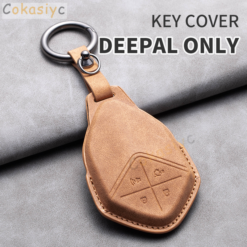4 Buttons Car Remote Key Case Cover for Changan Deepal S7 SL03 Leather Car Key Shell Fob Holder Protector Keychain for Deepal