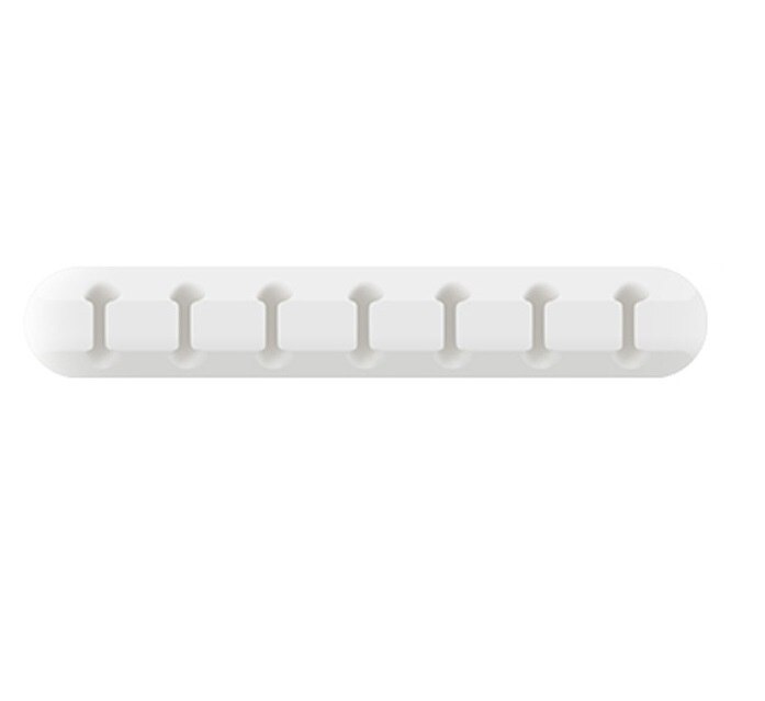 Cable holder for cable organizer silicone USB cable winder desktop tidy management clip mouse earphone cable organizer: white-7clips