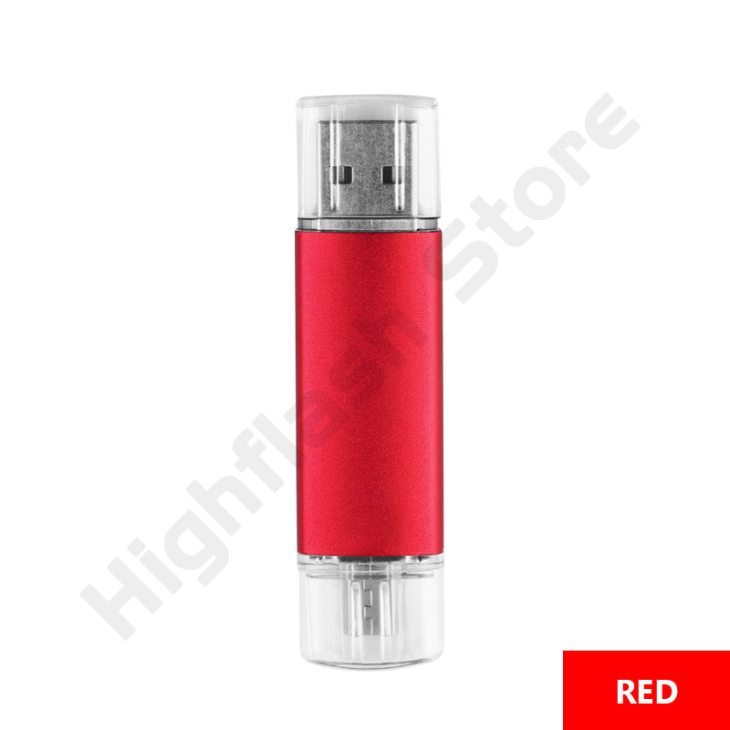 capacity 2 in 1 OTG USB Flash Drive 32GB 64GB 128GB PENDRIVE 8gb 16gb pen drive micro usb stick 256GB Android cle usb: 4GB / Red