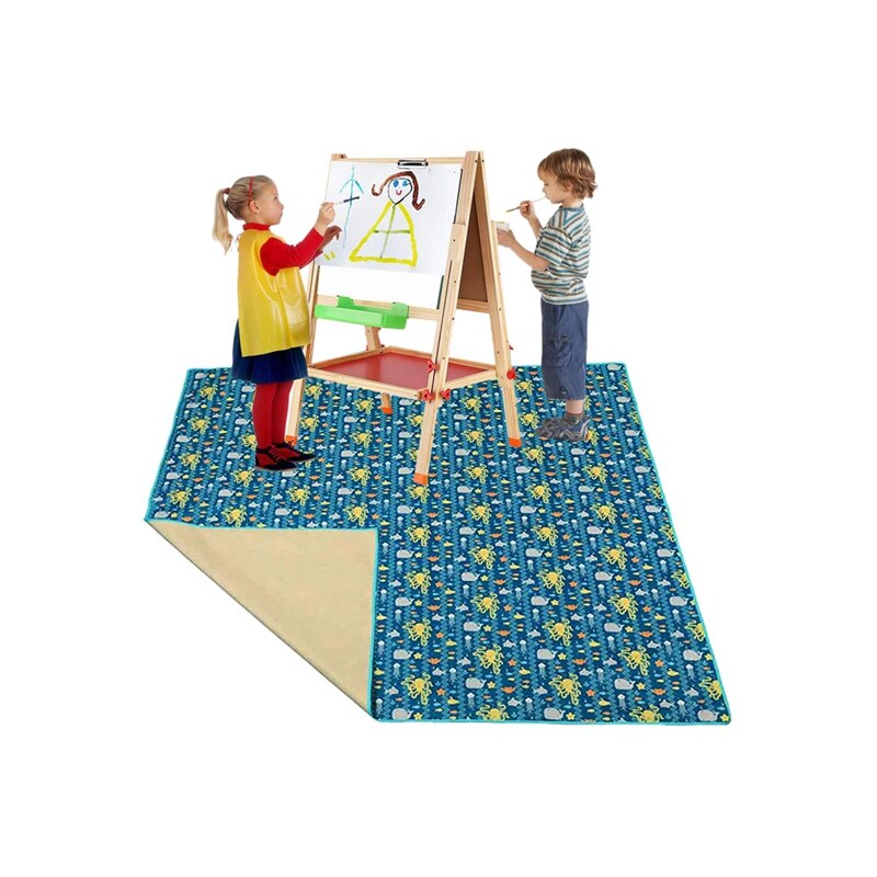 Waterdichte Mat Wasbare Kinderstoel Splat Floor Mat Anti-Slip Mat Voor Vloer Of Tafel Art Ambachten Speeltijd 51Inch X 51Inch