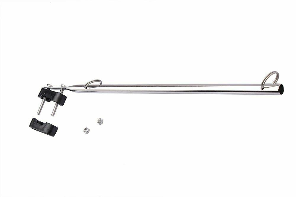 2PCS 14" Boat Flag Pole Holder 7/8"- 1" Rail Mount Adjutable Stainless Steel