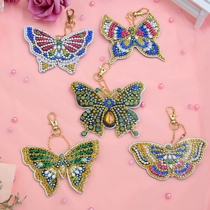 HUACAN porte-clés de bijoux peinture diamant | broderie diamant, sac de dessin animé, décorations bricolage, pour main: YSK12