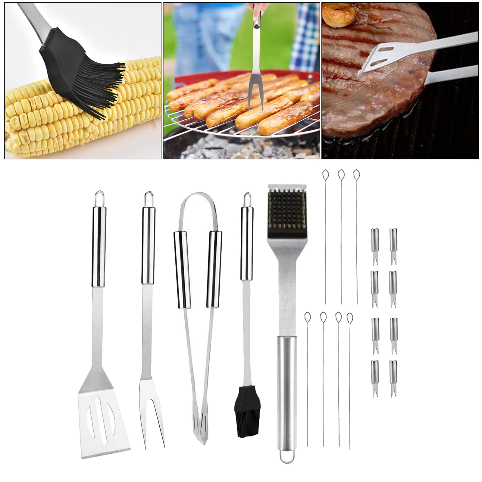BBQ Grill Accessories, Grill Utensils Set, Stainless Steel BBQ Tools Kit for Men Grilling Accessories with Portable Bag