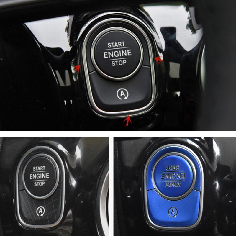 samochód stylizacja dla Mercedes Benz klasa W177 GLE W167 GLB wnętrze automatyczny początek zatrzymać silnik przełącznik wciskany przyciski pokrywa naklejki wykończenia