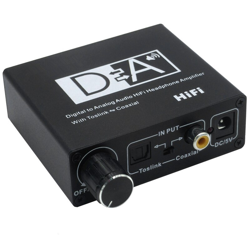 DC 5V Power DAC Optical Coaxial Bi-Directional Switch RCA 3.5mm Jack Digital to Analog Audio Adapter Converter