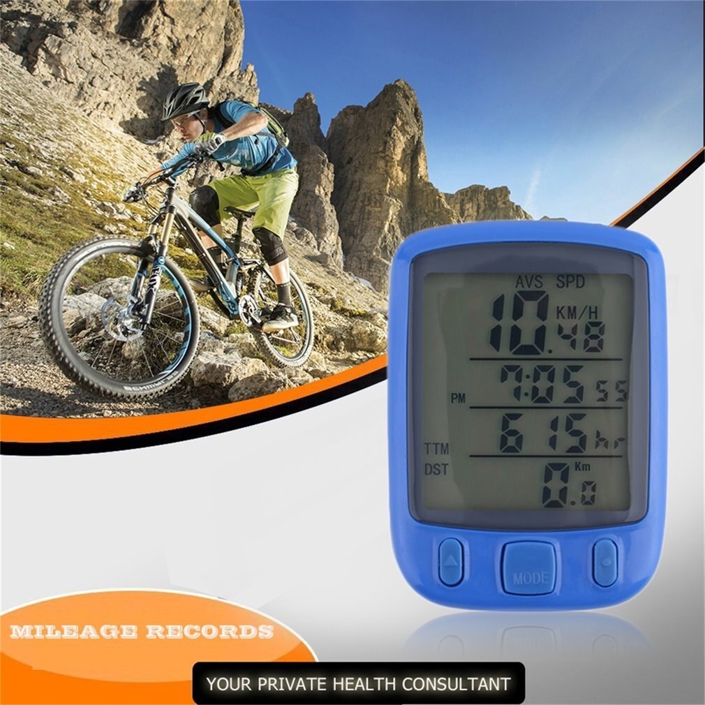 Cycle Bicycle Bike LCD Computer Odometer Speedometer With Backlight Monitor Bikes' Speed Distance And Riding Time