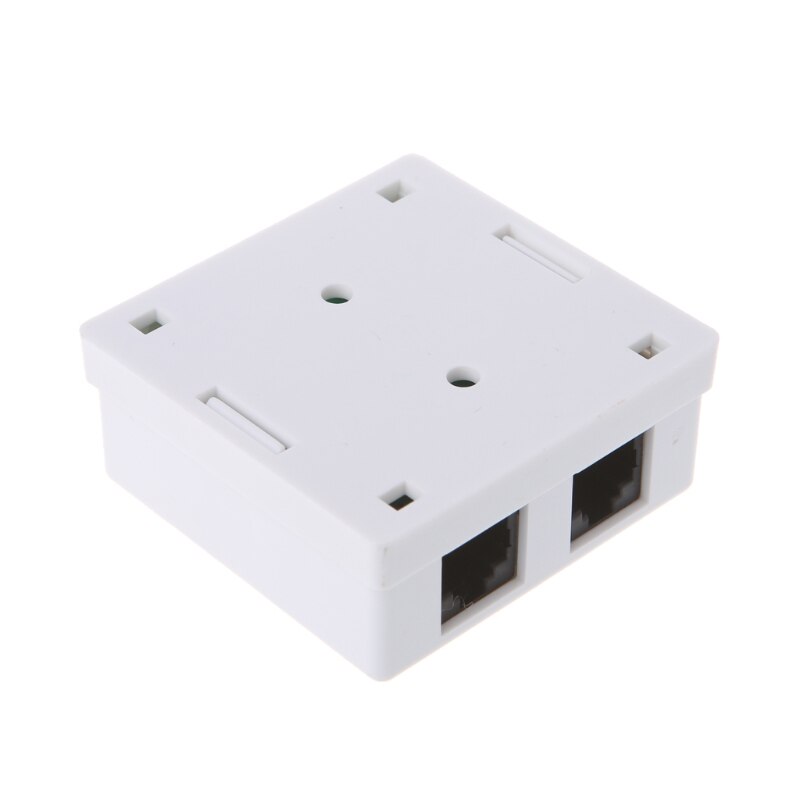 RJ45 Scatola di Giunzione CAT5e Connettore di Rete 2 Port Desktop di Cavo di Estensione di Alta Qualità ABS Convertitore Adattatore NoEnName_Null
